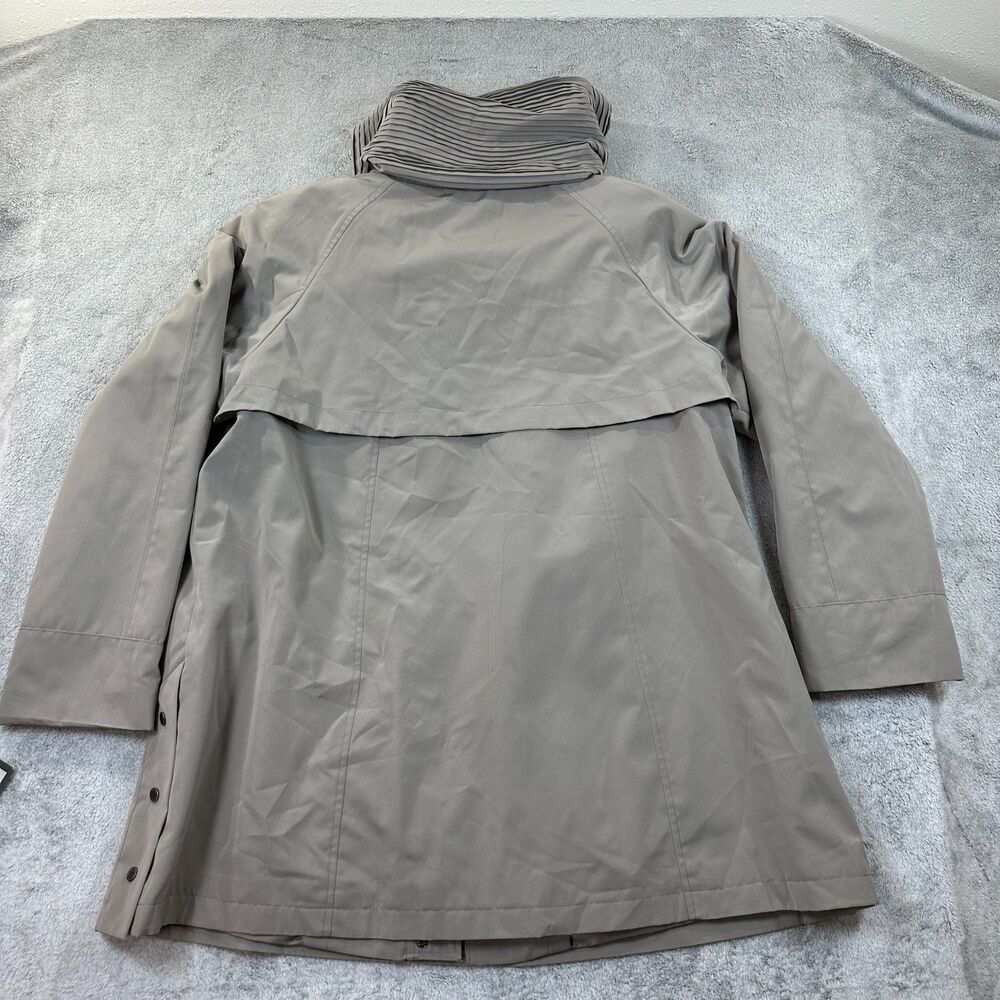 Gallery New York Raincoat Jacket Women’s XLP Petite Taupe Pleated Collar NWT - Picture 4 of 12